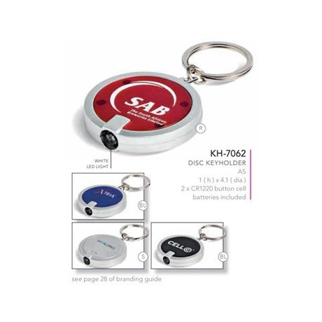 Disc LED Torch Keyring